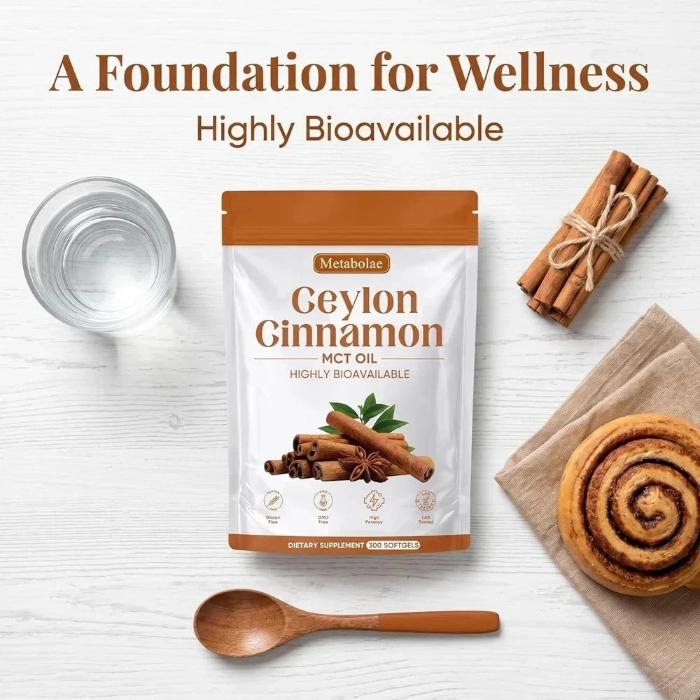 Metabolae Ceylon Cinnamon SoftGels with MCT Oil, Highly Bioavailable Herbal Extr