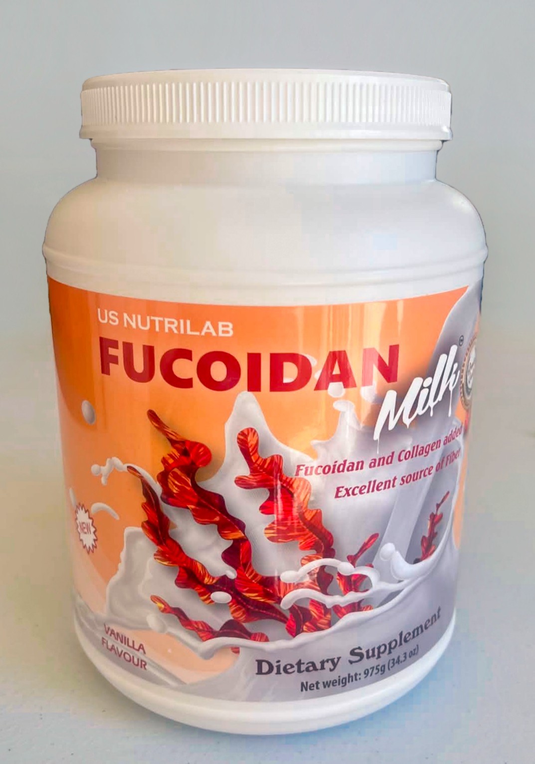 Fucoidan Milk Vanilla 975g 34.3oz Collagen Wellness Supplement Sealed USA.