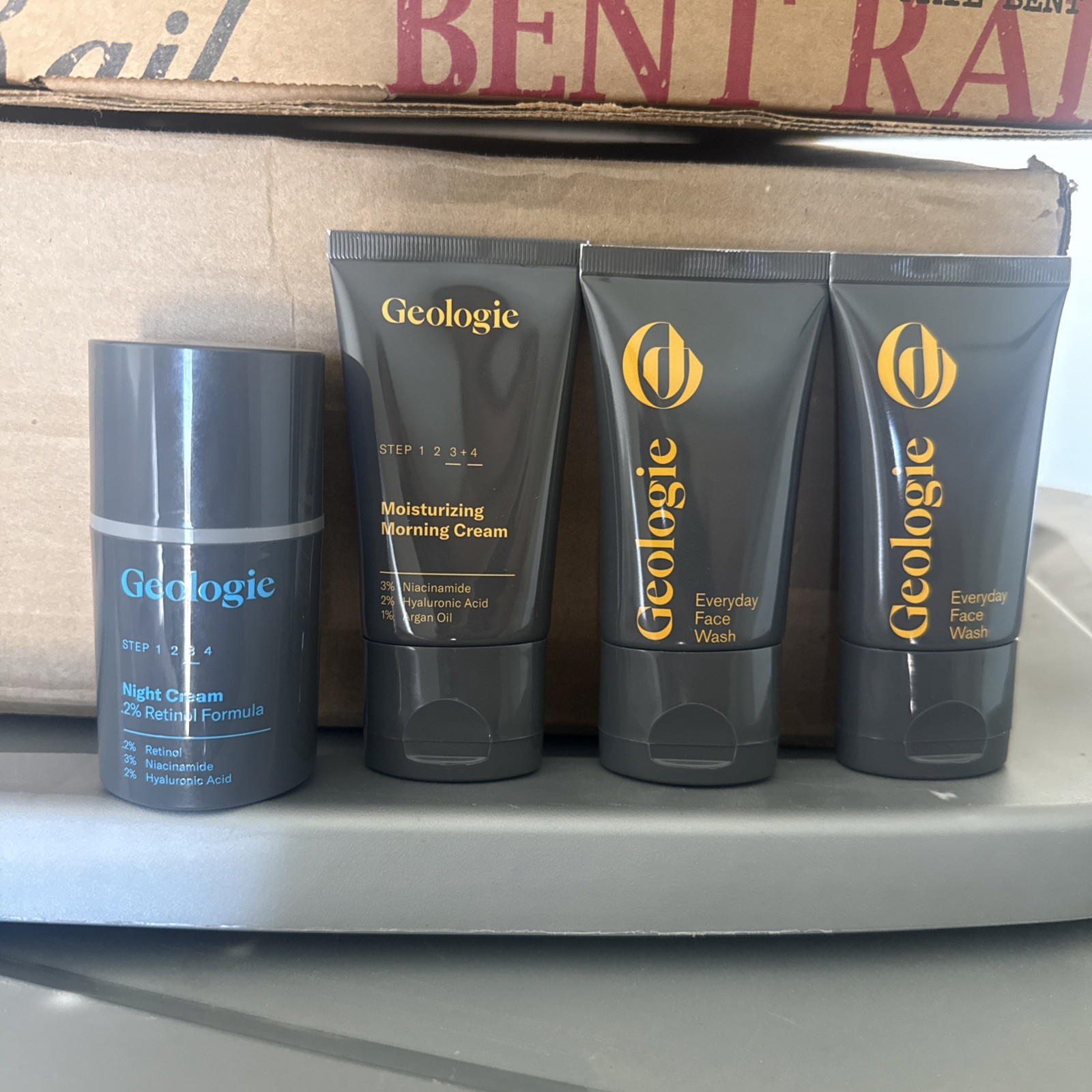 Geologie Clear Skin Morning & Night Routine 4 Piece Kit Face Wash & Night Cream