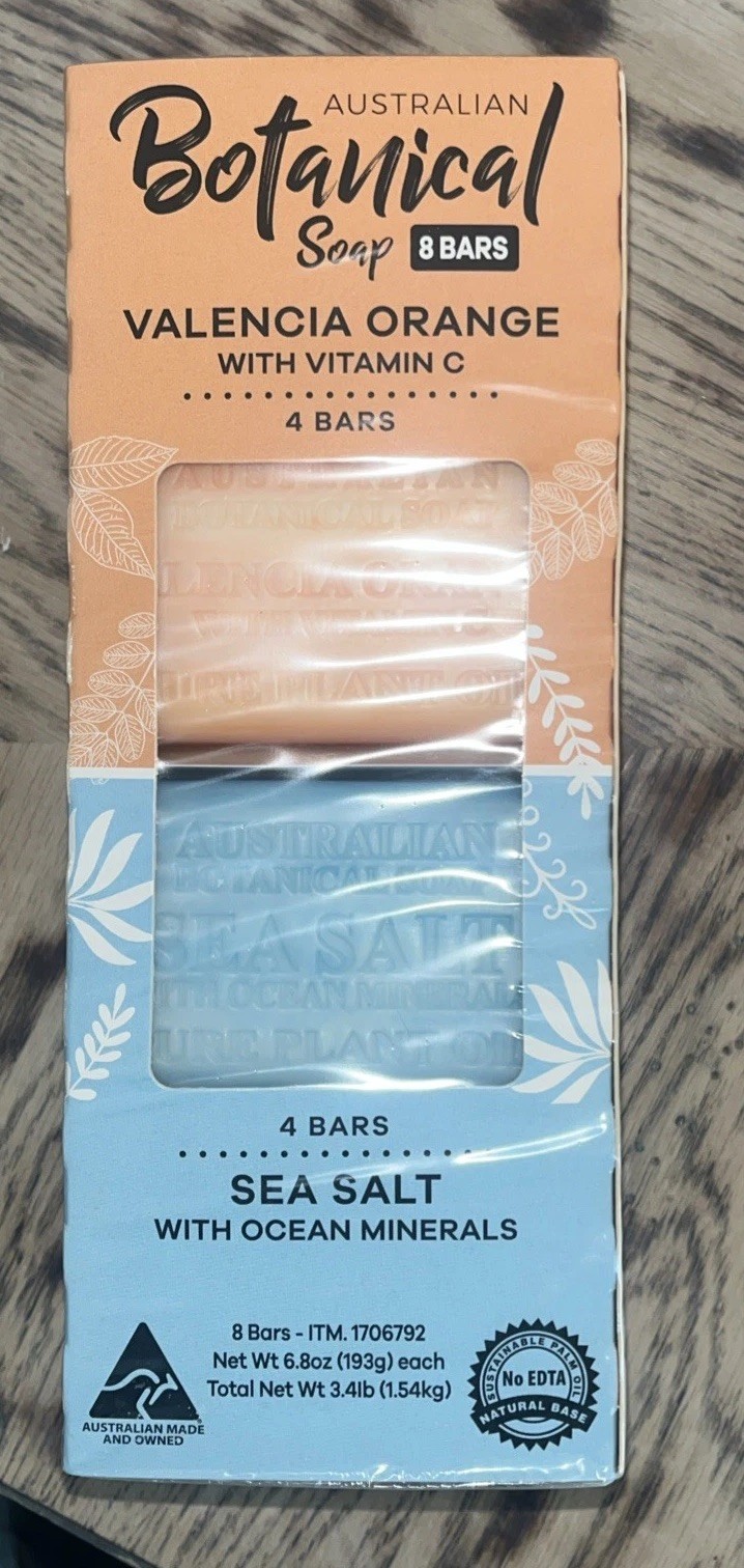 Australian Botanical Soap 8 Bars Valencia Orange/Sea Salt – New Sealed *Photos
