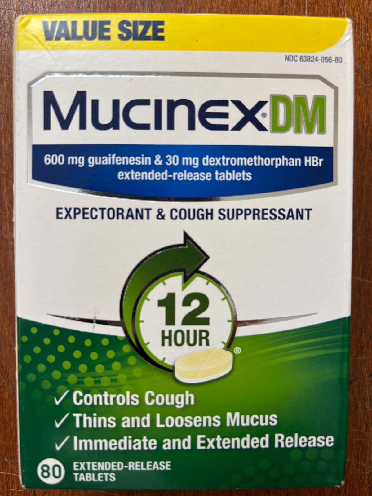 Mucinex DM 12-Hour Expectorant and Cough Supp. 80/CT Tab DMG BOX EXP: 06/2027