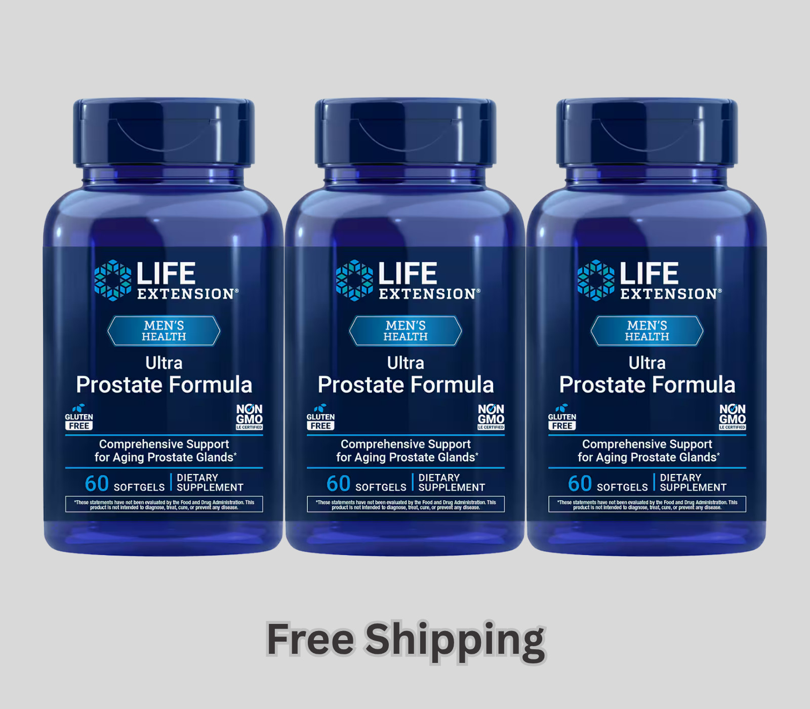 3X Life Extension Ultra Prostate Formula (60 softgels) – New & Free Shipping