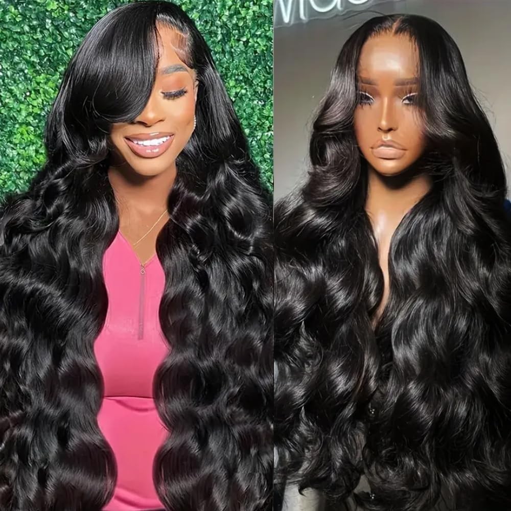 Lzlefho 250% Density 13X6 Body Wave Lace Front Human Hair Wigs 20 Inch Natural