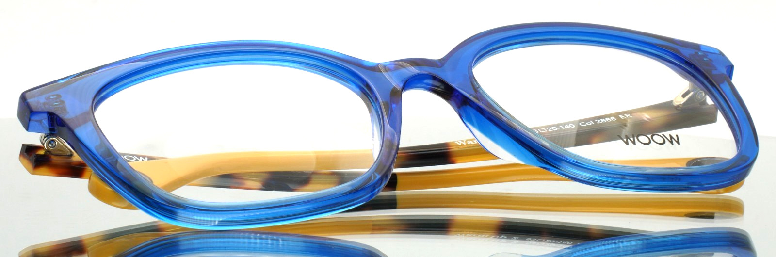 WOOW Warm Up 2 2888 Electric Blue Transparent Womens Square Eyeglasses 53-20-140