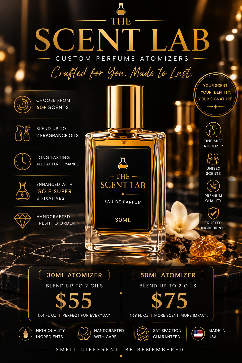 Custom Perfume 30ml | Inspired by Fragrances- LONG LASTING- Self Crimping Pump