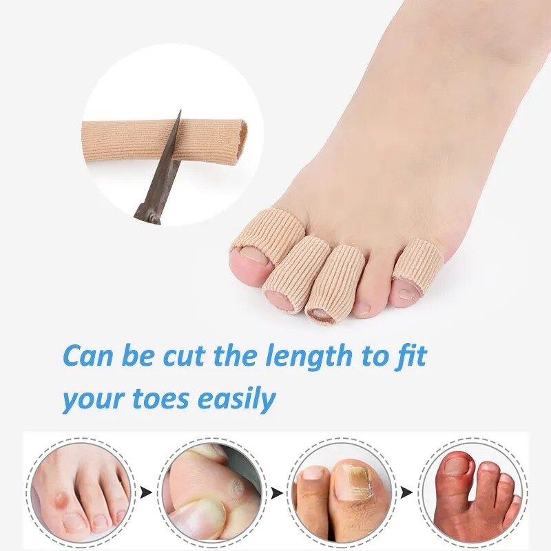 Toe Tube Sleeve Protector Cushion Fabric Gel Lining Finger Toe Separator Tubing