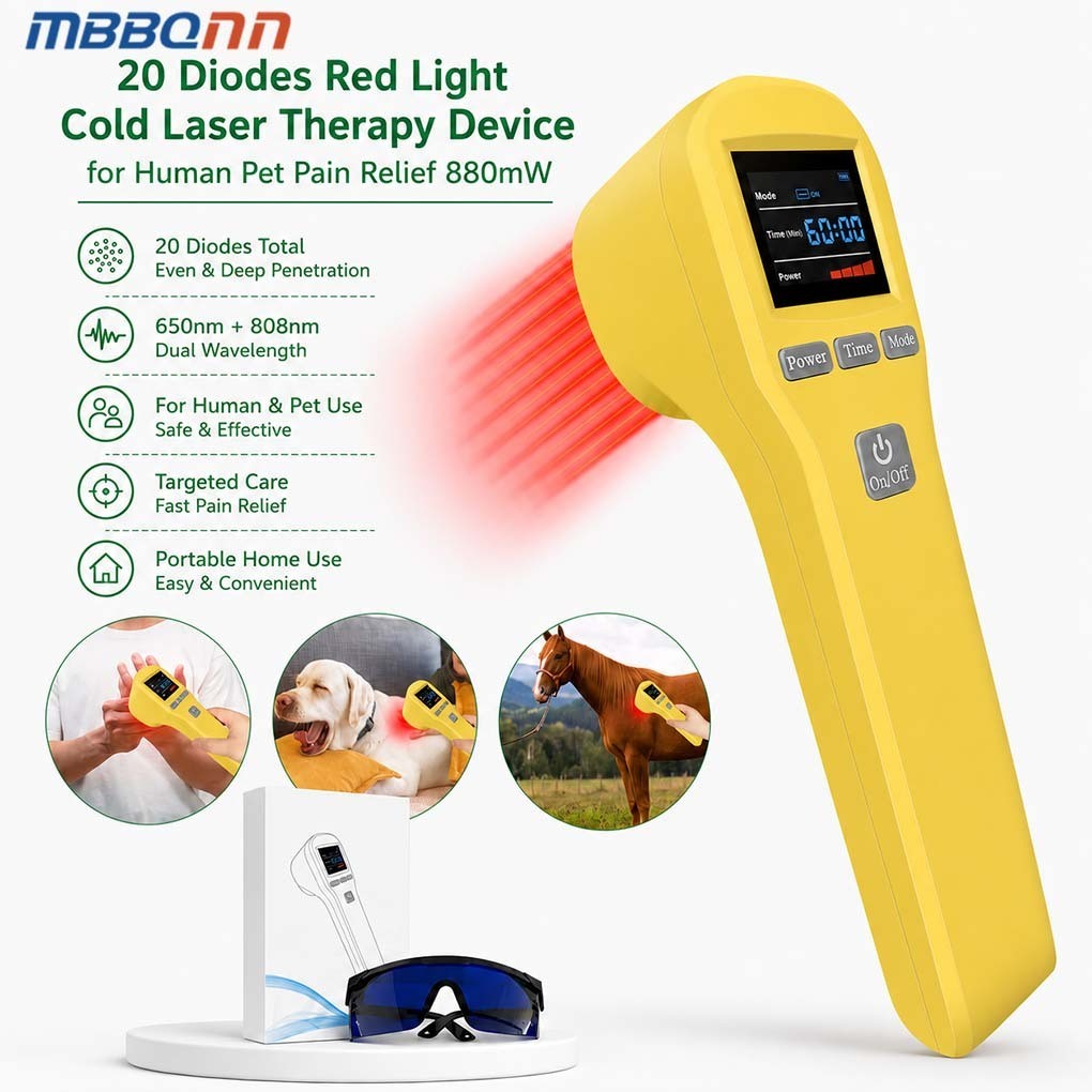 880mW Cold Laser Therapy Device 20 Diodes 650nm 808nm for Muscle Tissue Repair