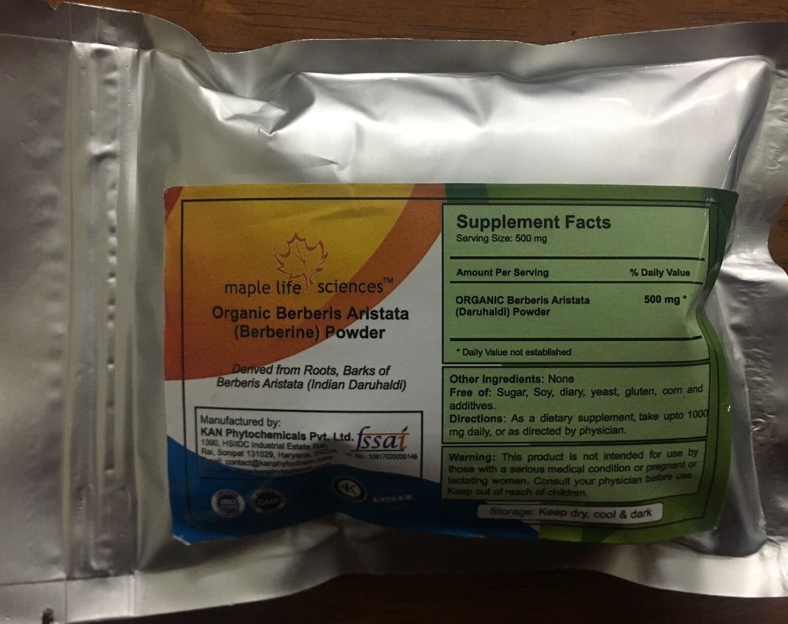 ORGANIC Berberis Aristata Powder Berberine Weight Loss Control Blood Sugar