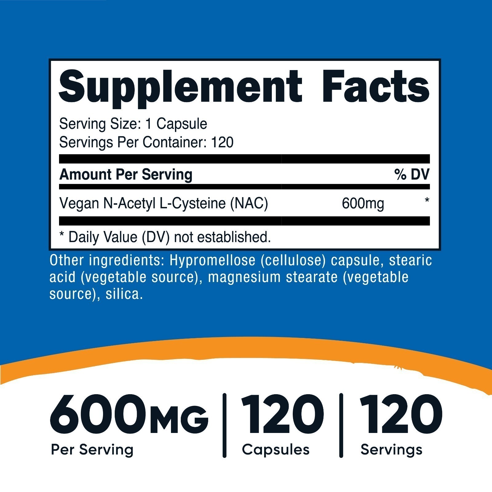 Non-GMO – Nutricost N-Acetyl L-Cysteine (NAC) 600mg, 120 Vegan Capsules