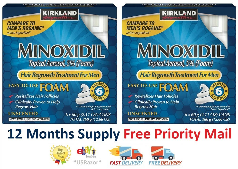 12 months Kirkland Hair loss Regrowth Treatment 5% Minoxidil Foam Men 03/2024