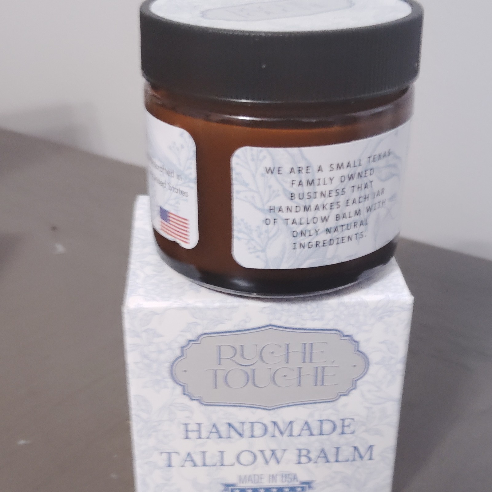 Ruche Touche Handmade Tallow Balm Moisturizer 2 oz Grass-Fed, Olive, Beeswax