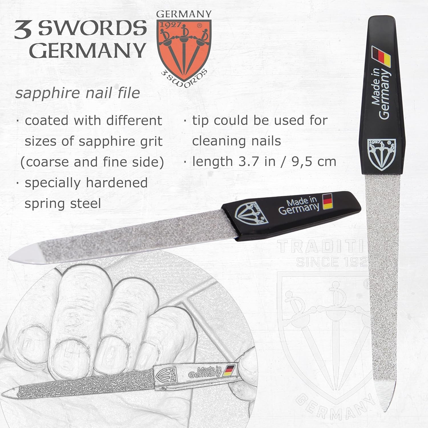 3 Swords Germany – Brand Quality 4 Piece Manicure Pedicure Grooming kit Set for