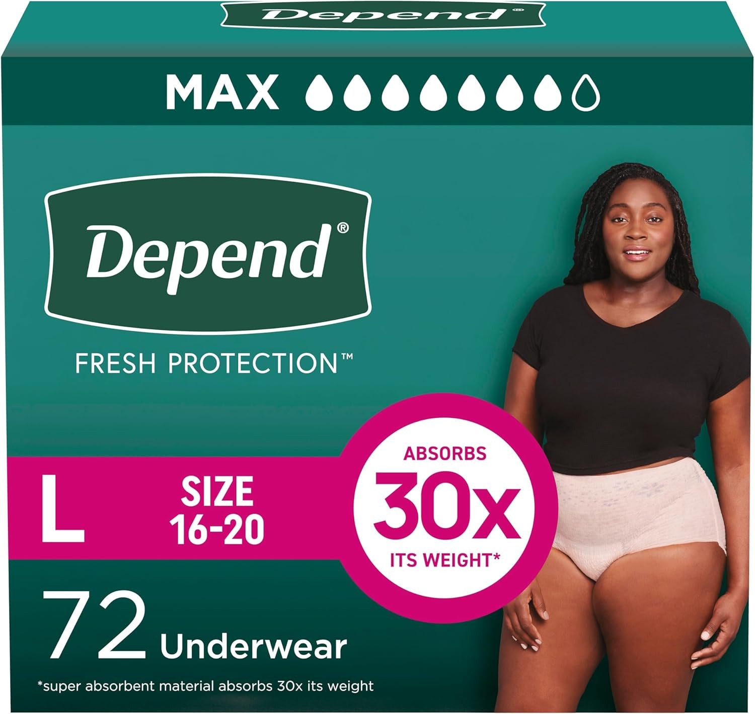 Depend Fresh XL Max Absorbency Pull-Up Briefs Incontinence Underwear 30 count