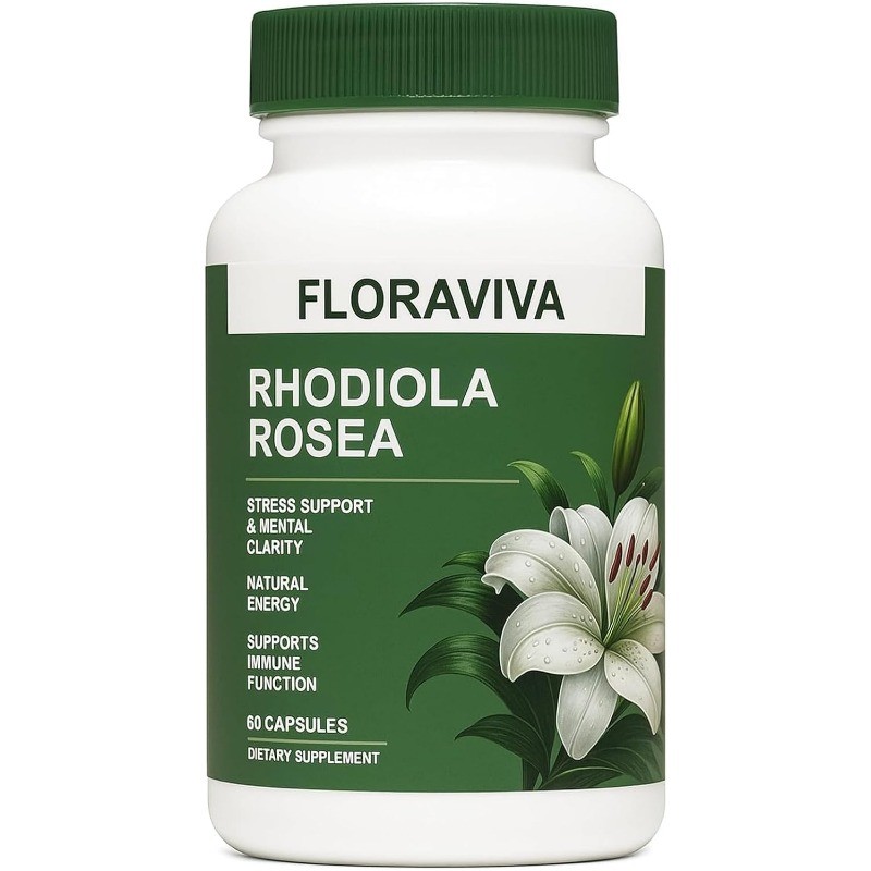 Floraviva Rhodiola Rosea Capsules Natural Adaptogen for Stress and Energy