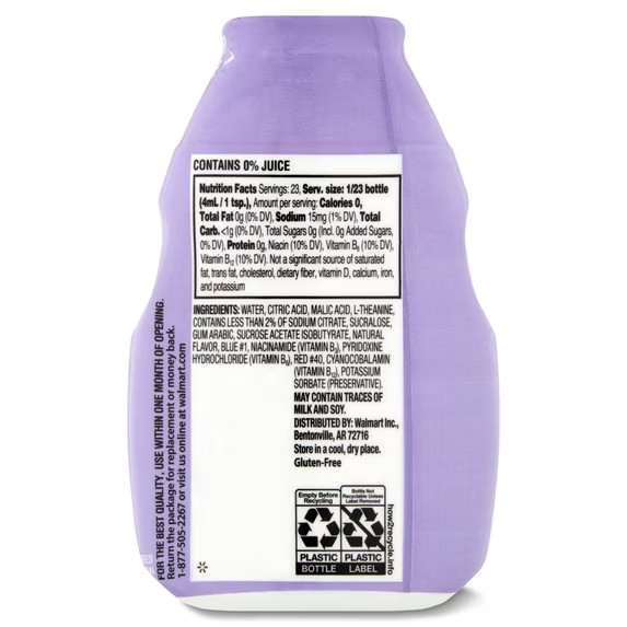 (2 pack) Great Value Focus Huckleberry Drink Enhancer Liquid, 3.11 fl oz-