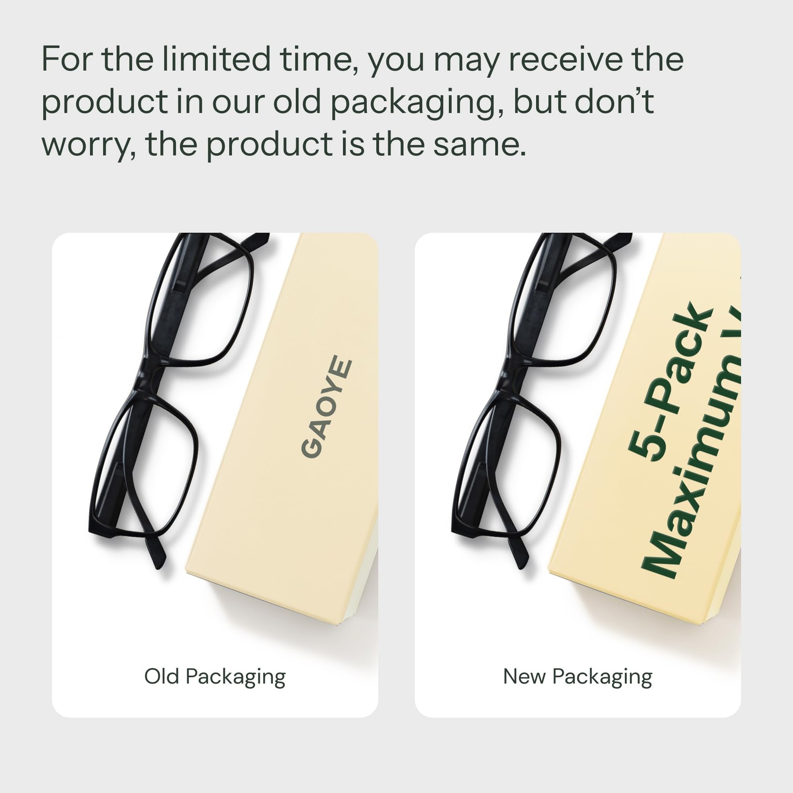 Gaoye Professional Reading Glasses 5 Count (Pack of 1), B1-5 Pack Light Black