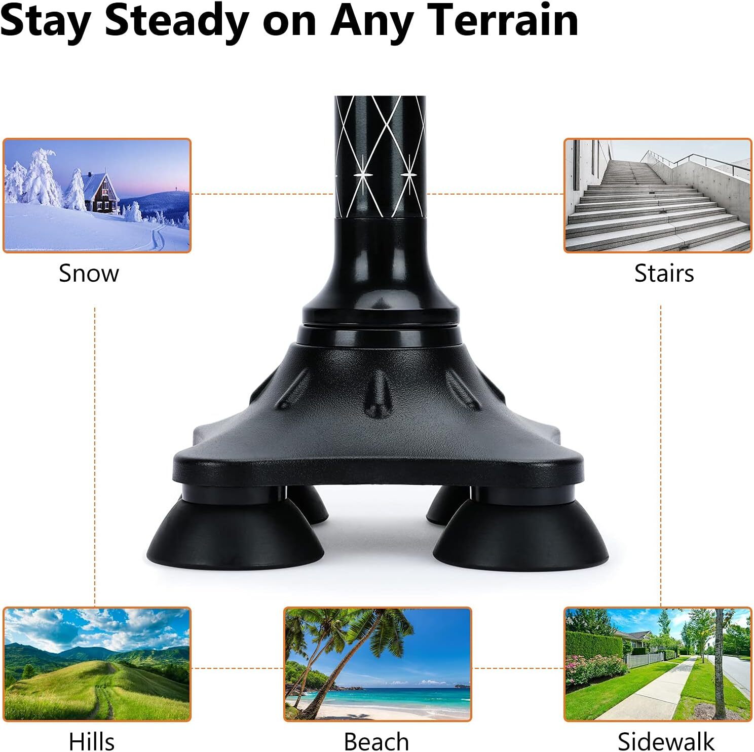 KAKICLAY Folding Walking Cane with LED Light Adjustable Aluminum Walking Stick