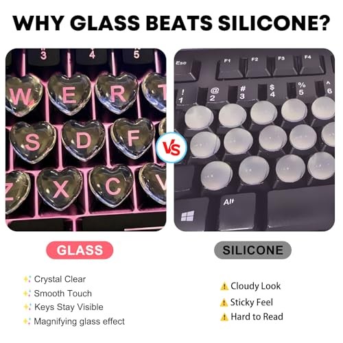 60pcs Raised Keyboard Sticker for Long Nails, Protect Nail 60 Pcs Heart 8mm