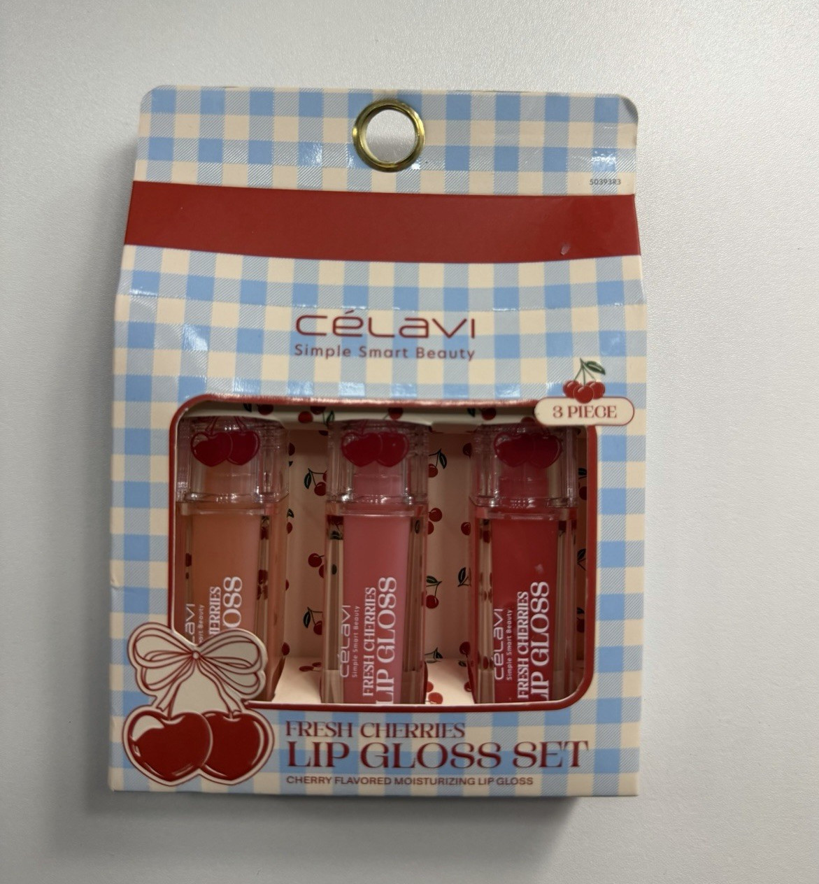 Celavi Fresh Cherries Lip Gloss Set Moisturizing Shine Cherry 0.33oz 36M