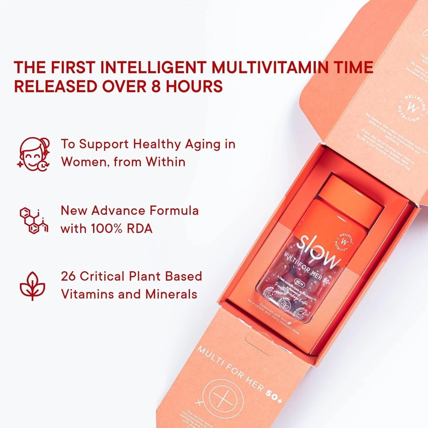 Slow Multivitamin for Women 50+ | 100% RDA of 23 Vitamins & Minerals, Antioxidan