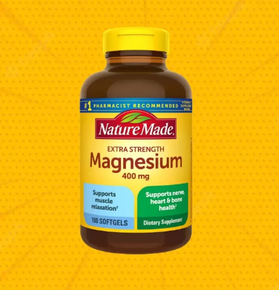 Nature Made Extra Strength Magnesium 400mg – 180 Softgels, 195 Units Bulk