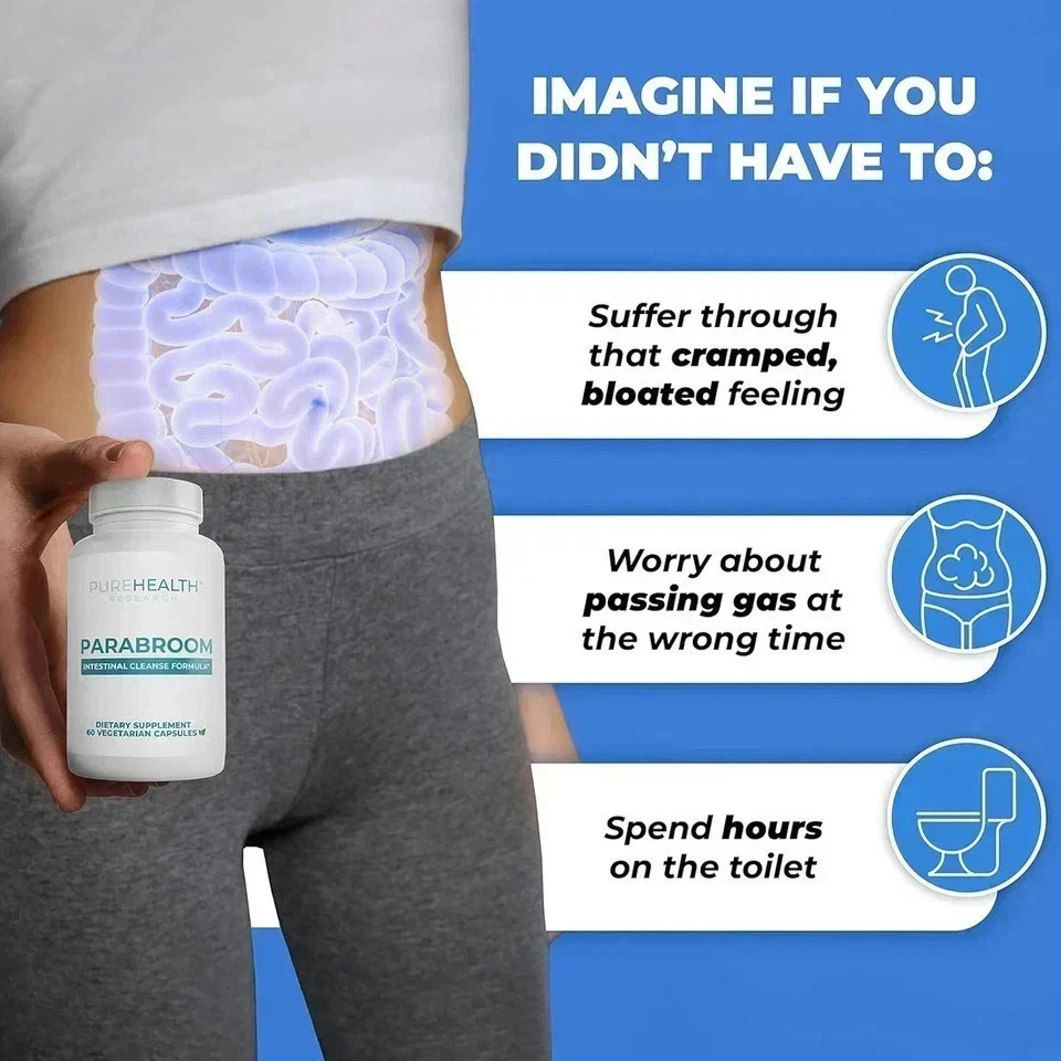 PureHealth Research Parabroom – Gut and Colon Support Cleanse ( Pack of 1 )