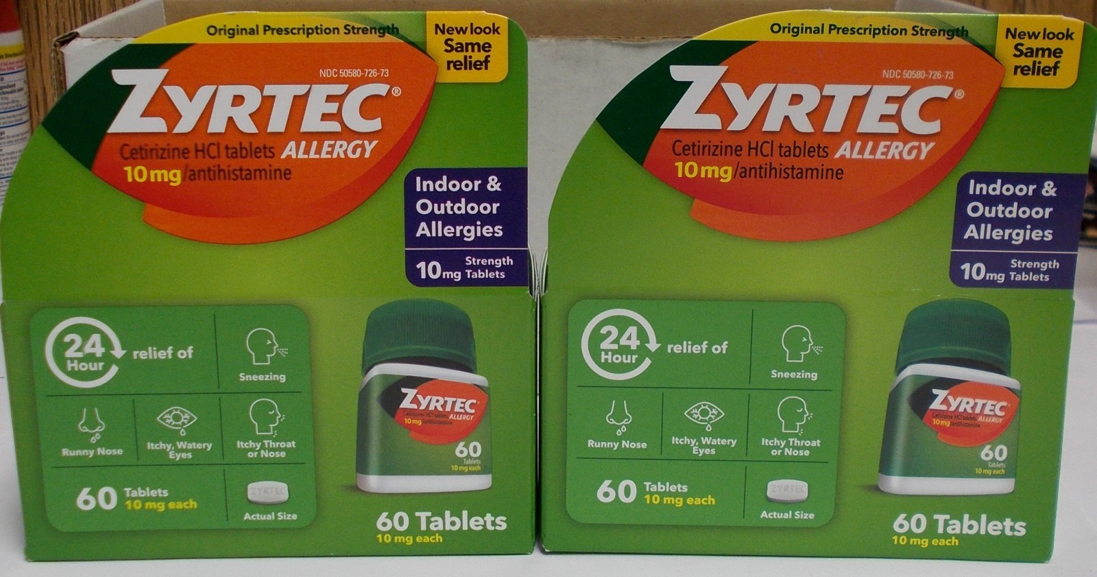Zyrtec Allergy – Indoor & Outdoor – Antihistamine 2X60= 120 Tablets Exp. 11/2027