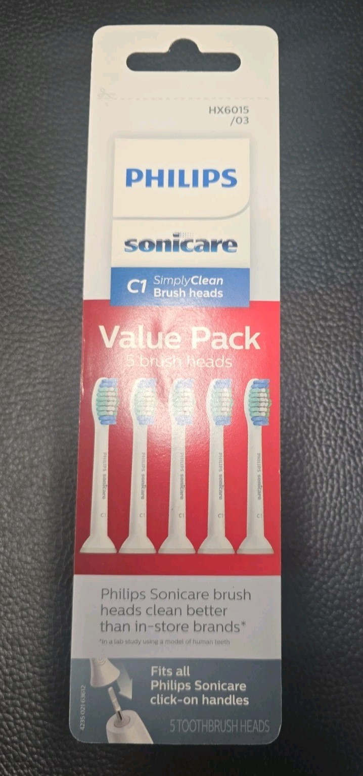 Philips Sonicare HX6015/03 Simply Clean Toothbrush Head – 5 Count -2 Pack