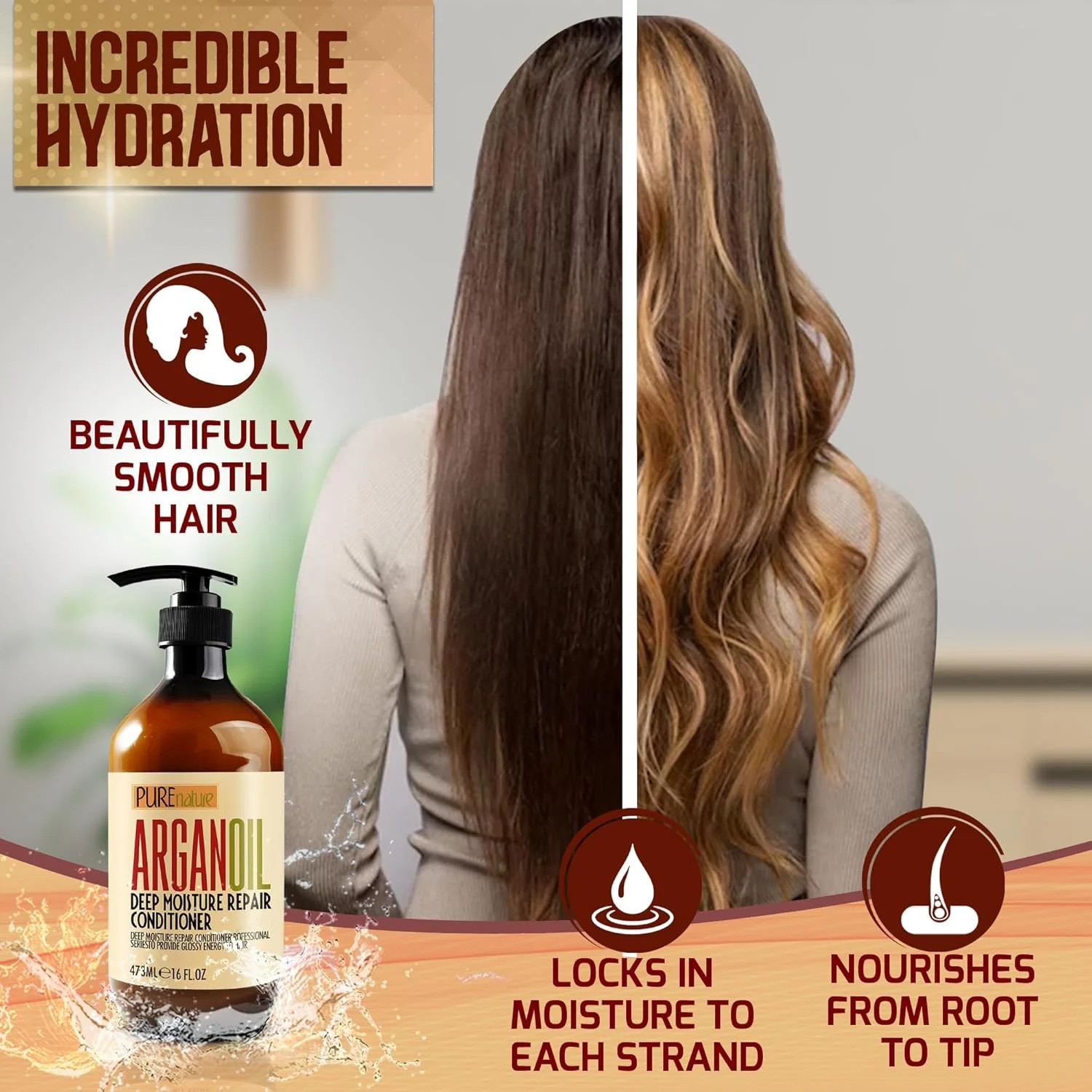 Moroccan Argan Oil Conditioner – Sulfate Free Products for Women and Men – Deep