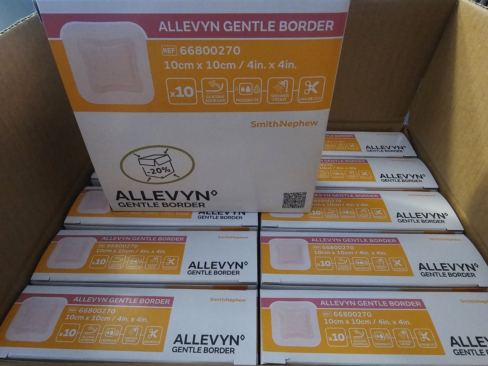 Allevyn Gentle Border Dressing 4″ x 4″ by SMITH & NEPHEW Ref66800270
