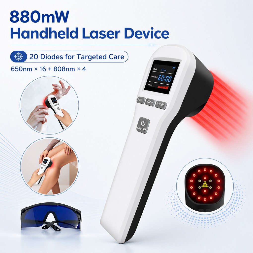 Cold Laser Therapy Device 20 Diodes 650nm 808nm LLLT Human Pet Pain Relief Care