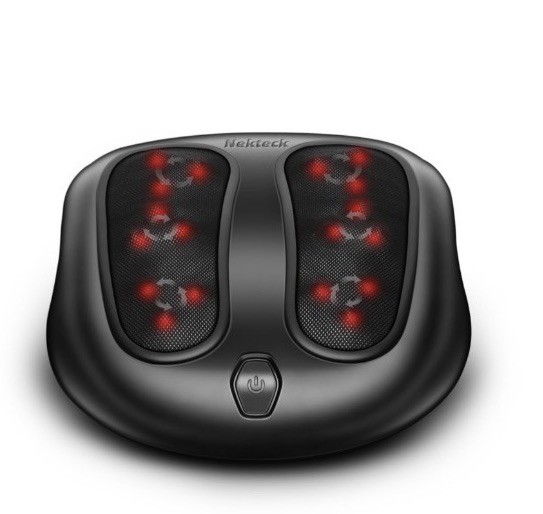 Nekteck Shiatsu Heated Foot Massager Machine 4 Heads Corded 110V Black