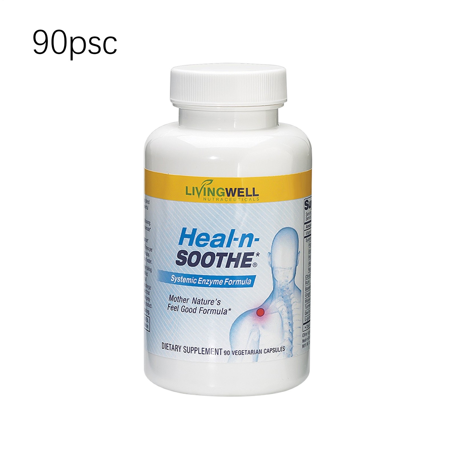.HEAL-N-SOOTHE Anti 90 Inflammatory Supplement Enzyme Proteolytic Dietary Count~