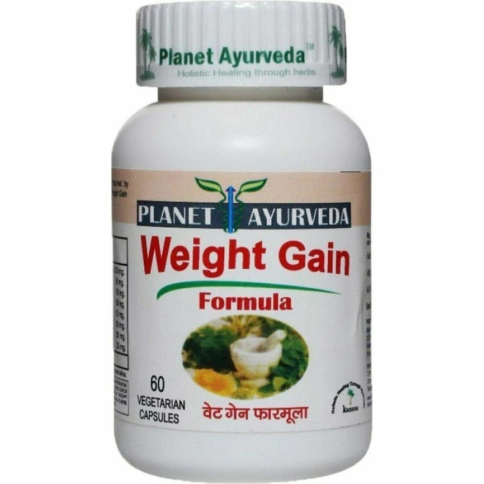Planet Ayurveda Weight Gain Formula Herbal Supplement 60 Capsules FS, Pack of 5.