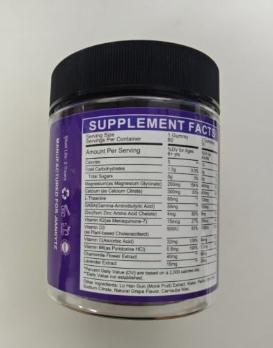 Magnesium Glycinate Gummies 200mg Sleep Support Kids Adults 60ct