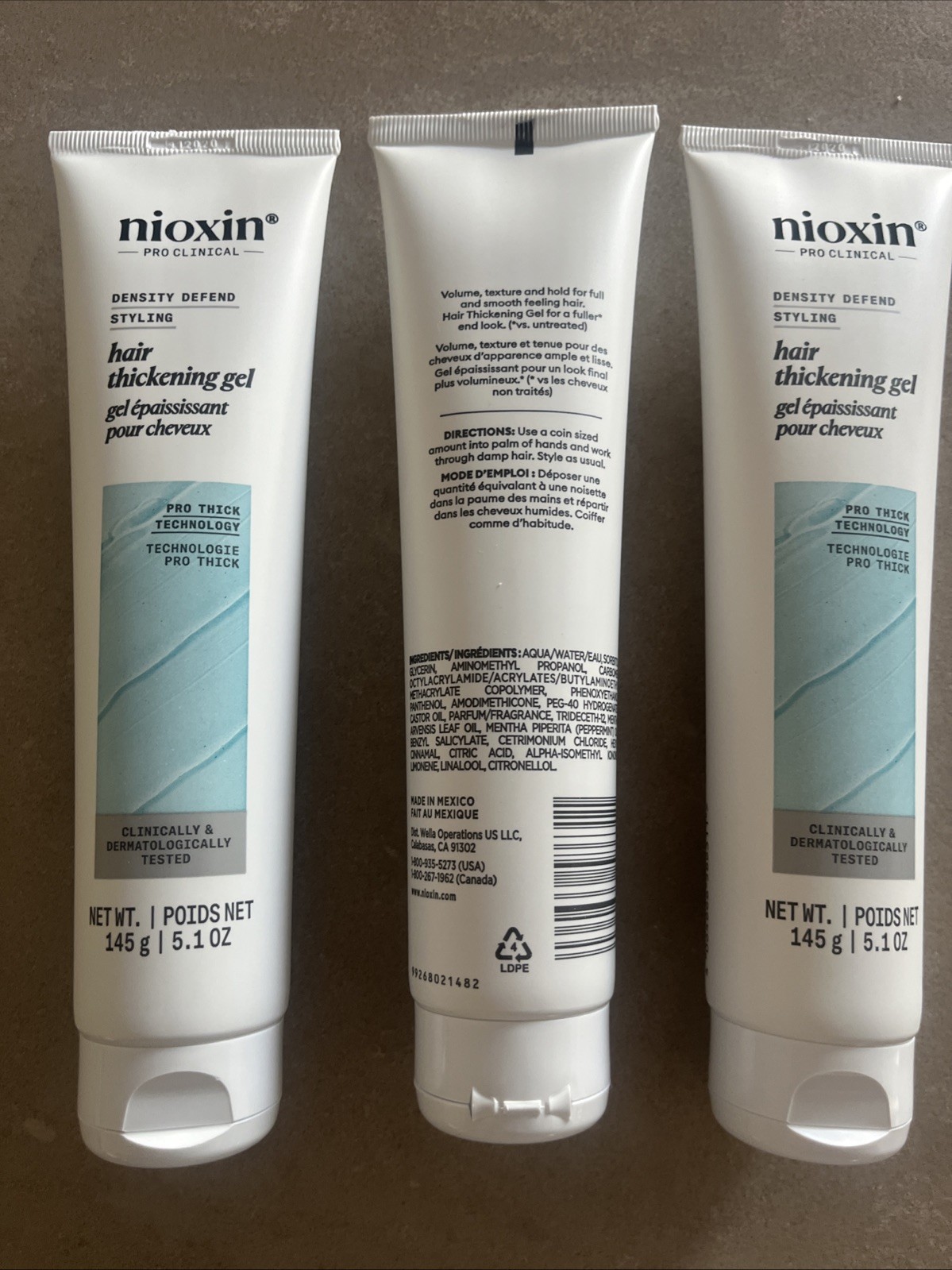 Nioxin Density Defend Styling Hair Thickening Gel 5.1 oz 3 Pack