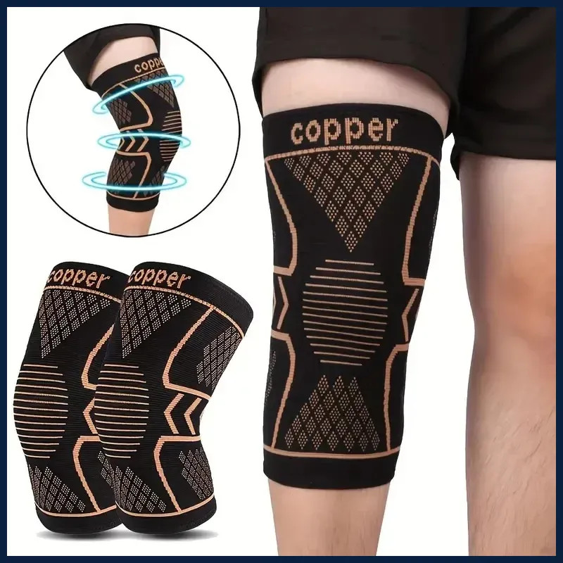 2Pack Copper Knee Braces Compression Sleeves Support for Arthritis Men & Women