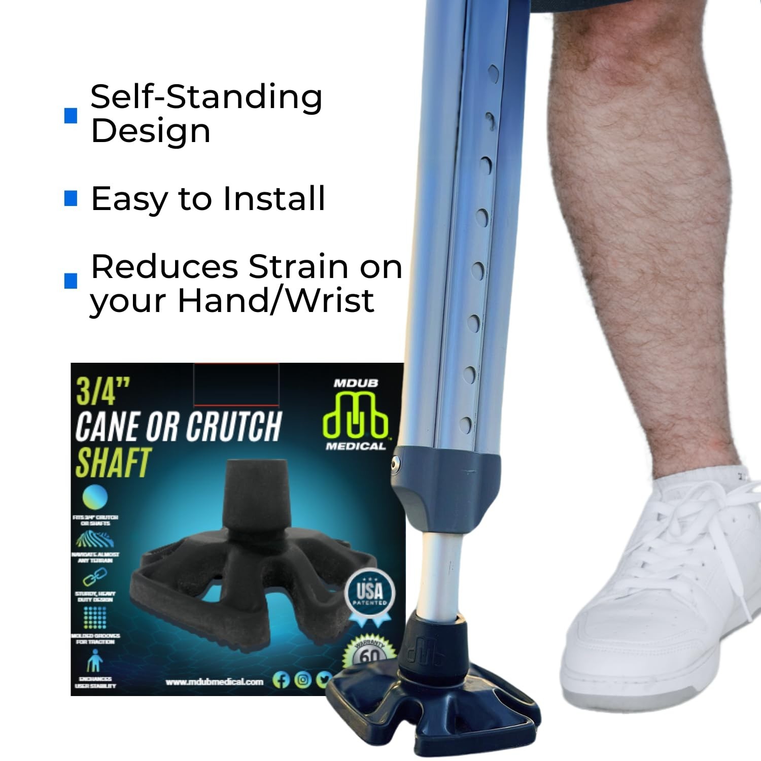 Heavy Duty All Terrain Cane Tip – Sand, Snow, Dirt & Rain Grip – 3/4″ Black