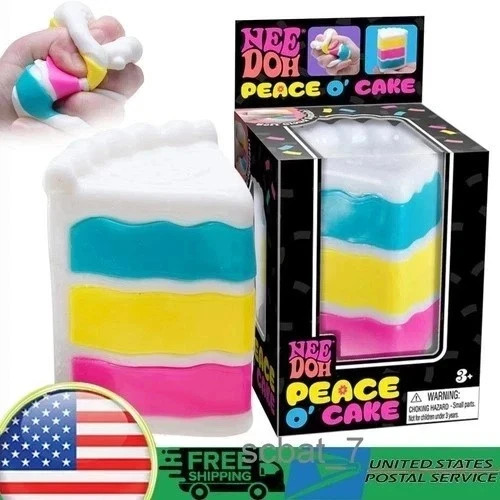 Nee Doh style Peace O’ Cake Sensory Squeeze Toy Stress Relief Fidget Toy Gifts