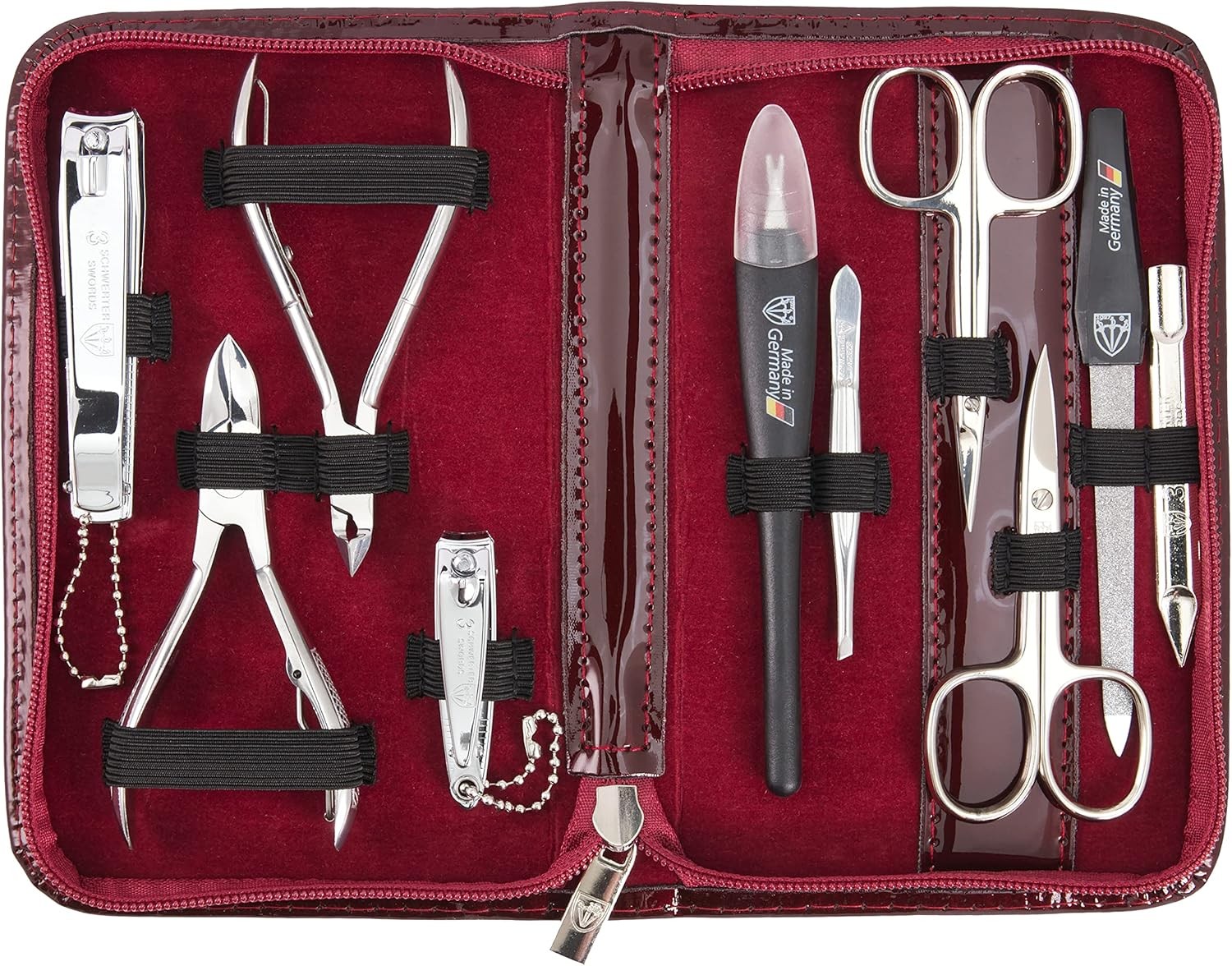 3 Swords Germany – brand quality 10 piece 10 Piece Set, Burgundy Laquered