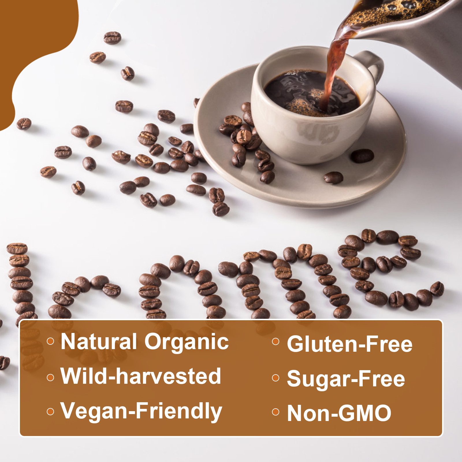 Organic Mushroom Coffee-Reishi, Lion’s Mane,Turkey Tail,Immunity & Brain Booster