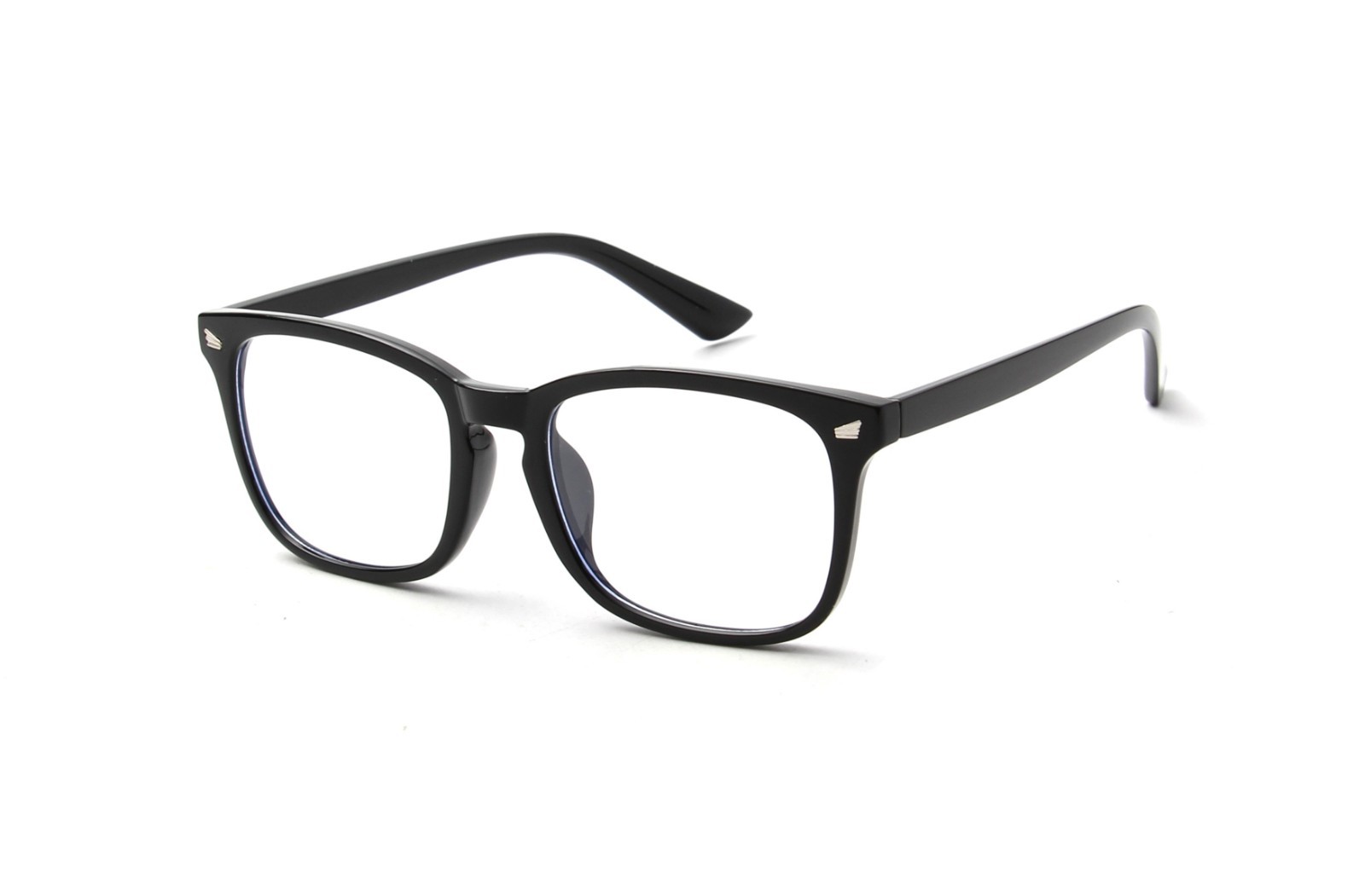 Classic Rectangle Horn Rimmed Blue Light Blocking Glasses Unisex Fashion Eyewear