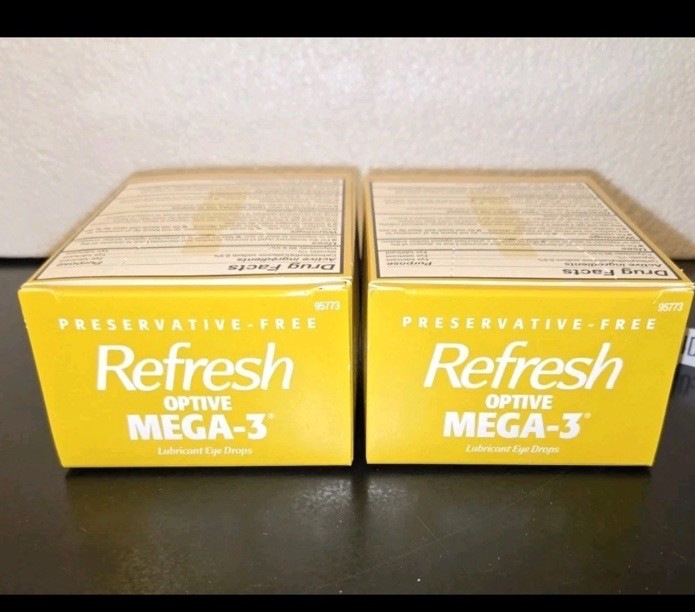 EXP 01/2028! 2 Box 30ct Vials REFRESH OPTIVE MEGA-3 Lubricant Eye Drops
