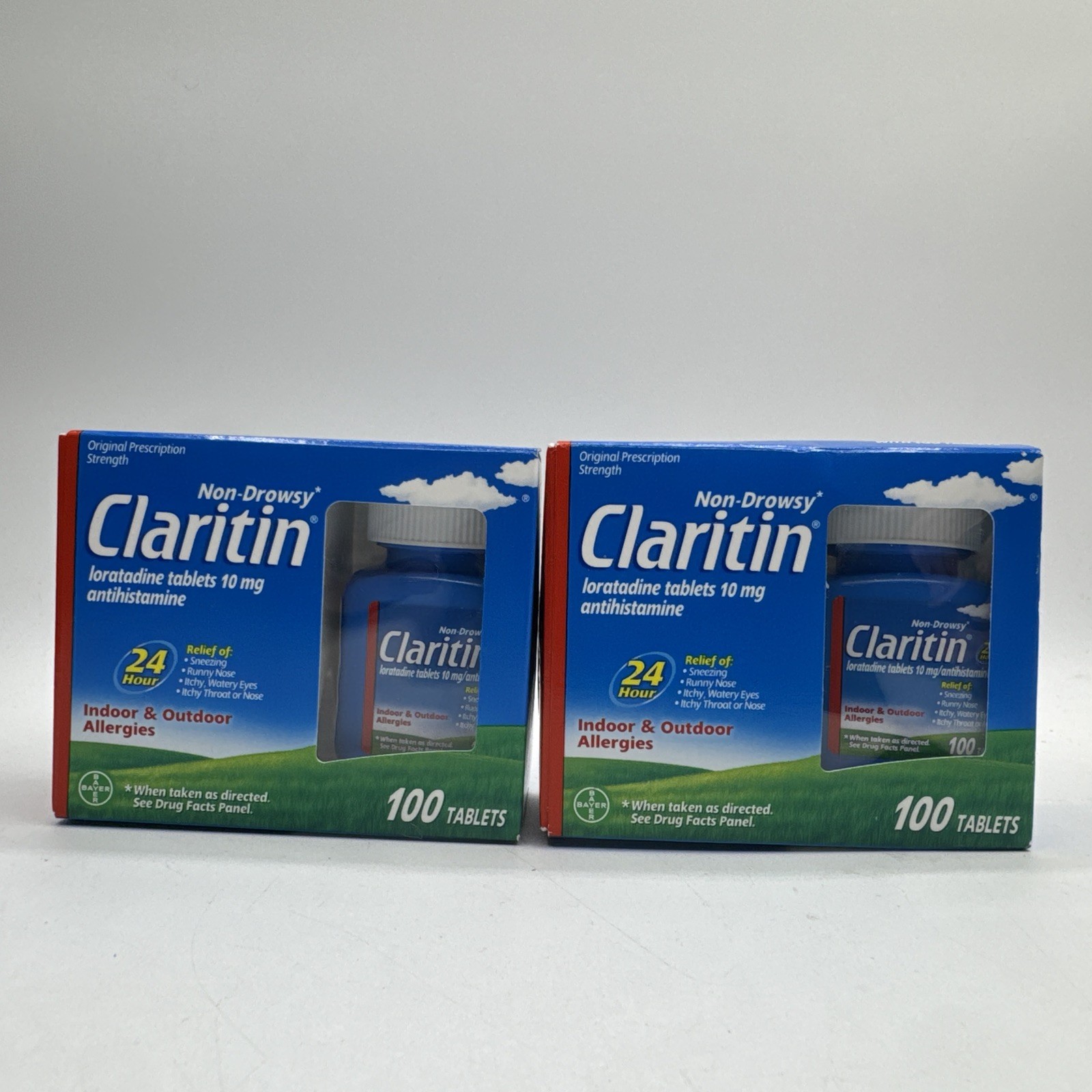 2x Claritin 24hr Non-drowsy Allergy Tablets 10mg 100 Tablets Each EXP:4/26,07/27