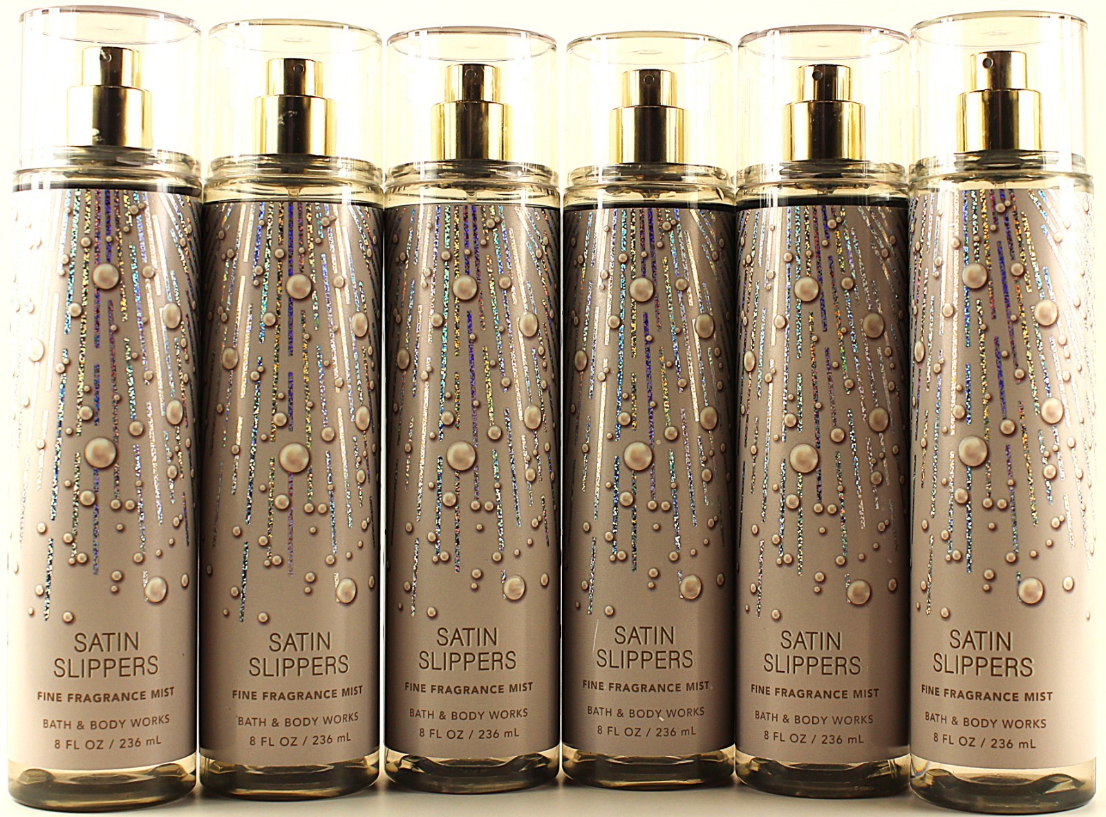 QTY 6 – Bath & Body Works SATIN SLIPPERS (Jasmine Rose Musk) Body Mist Spray 8Oz