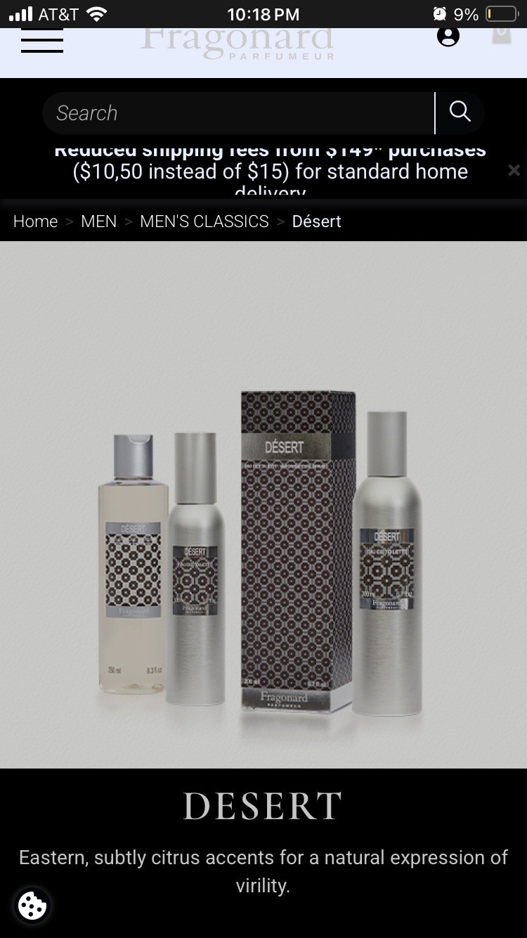 Fragonard Desert Eau de Toilette Full Size Retail Overstock Original Box