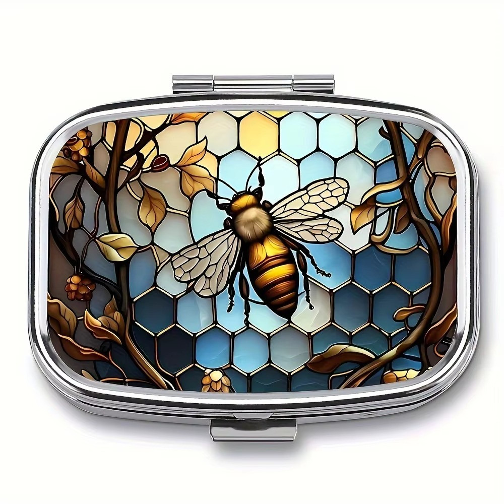 Pill Box 2 Compartment Medicine Pill Case Portable Pill Holder for Pocket/Purse