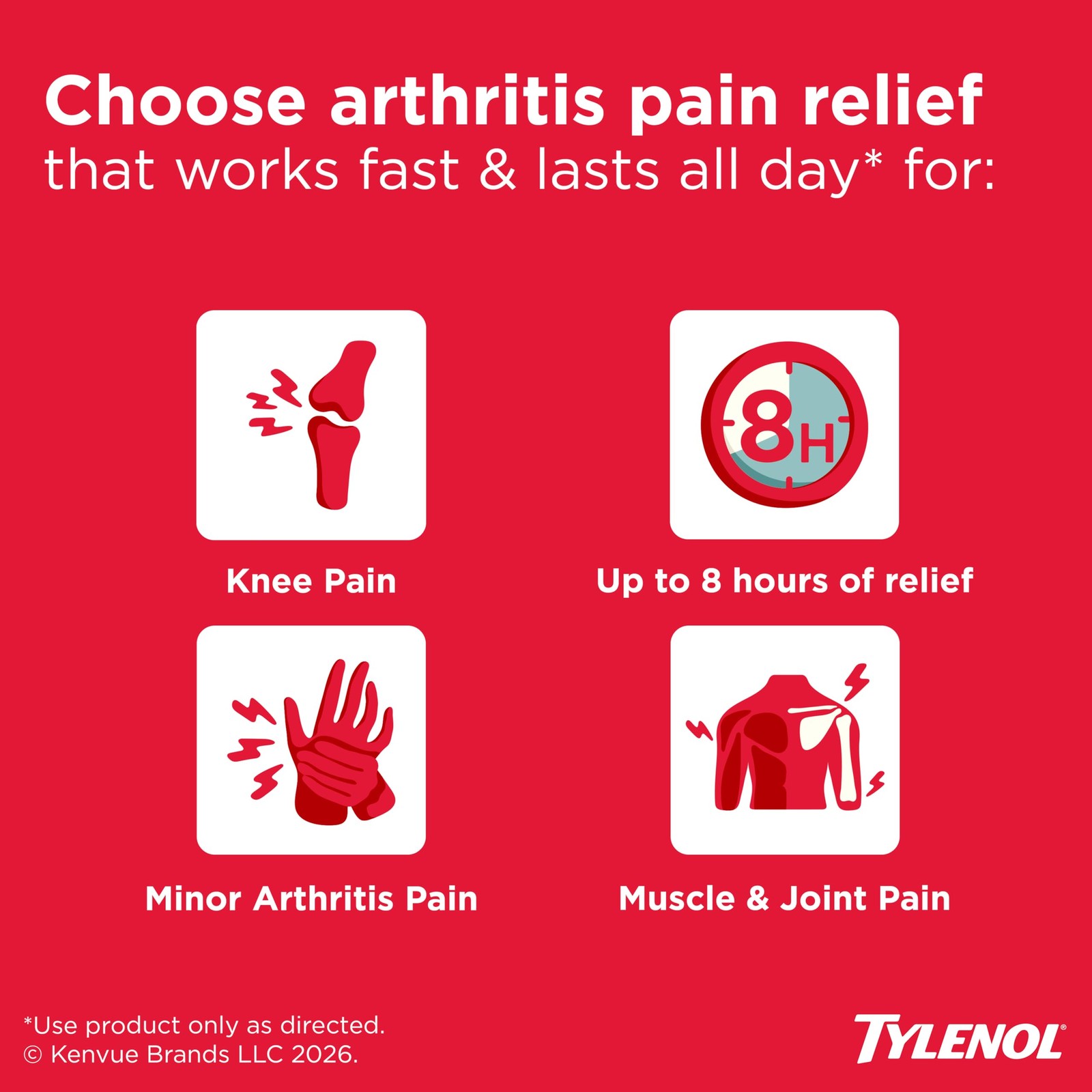 Tylenol 8 Hour Arthritis Pain Extended Fast, 225 Count (Pack of 1), White