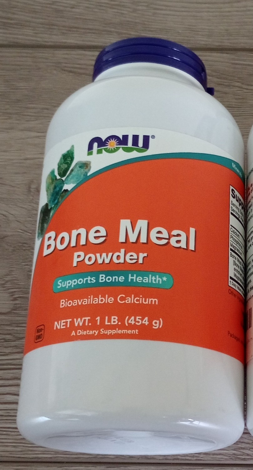 NOW Bone Meal Powder with Calcium Carbonate & Magnesium Oxide 1 Lb Exp. 07/2028