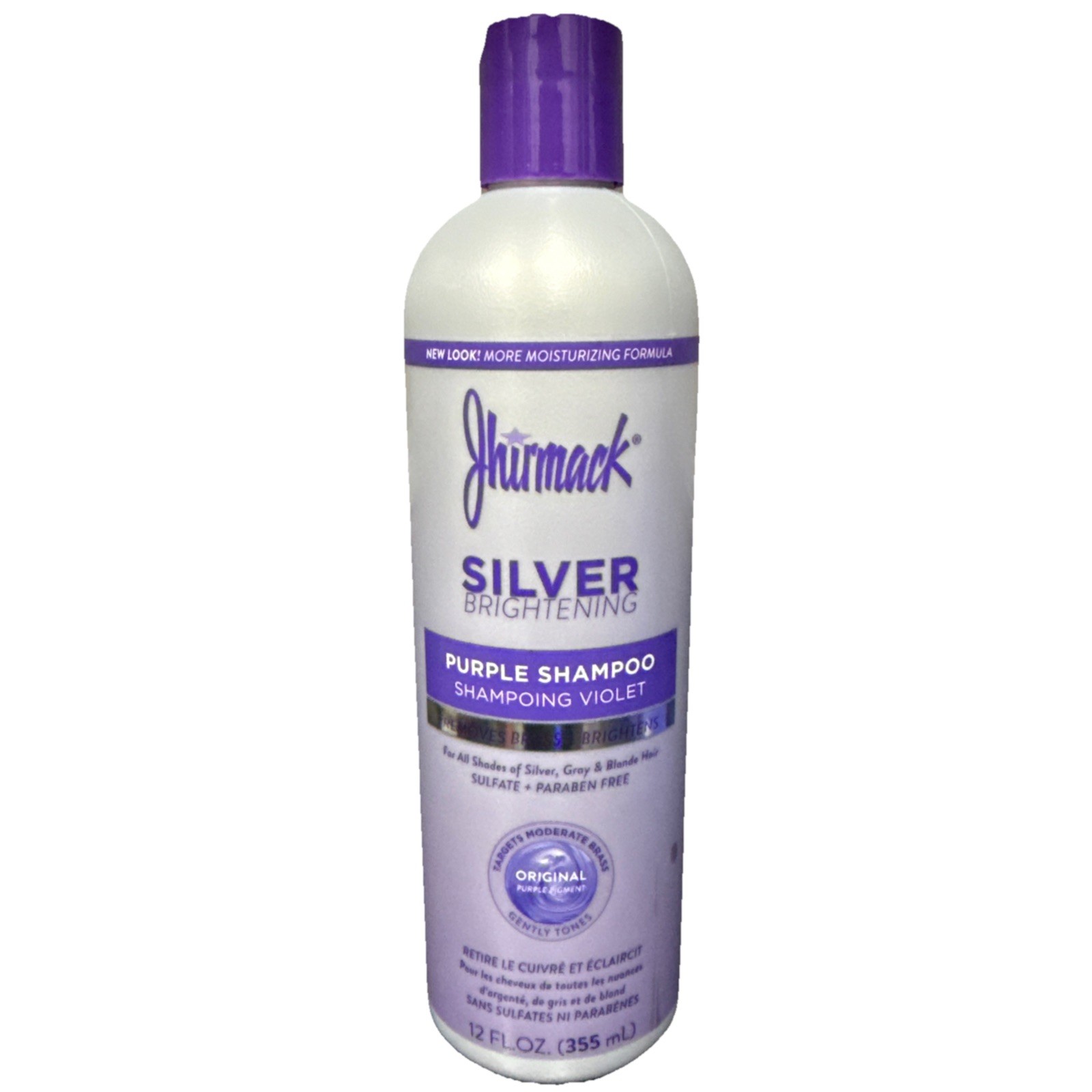 Jhirmack Silver Brightening Purple Shampoo for All Shades of Gray, White 12 floz